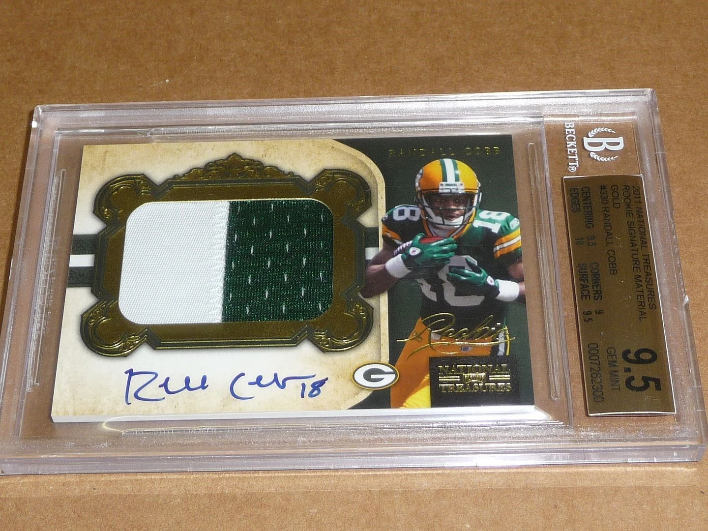 Randall Cobb Playoff National Treasures #330 Autograph Material Gold