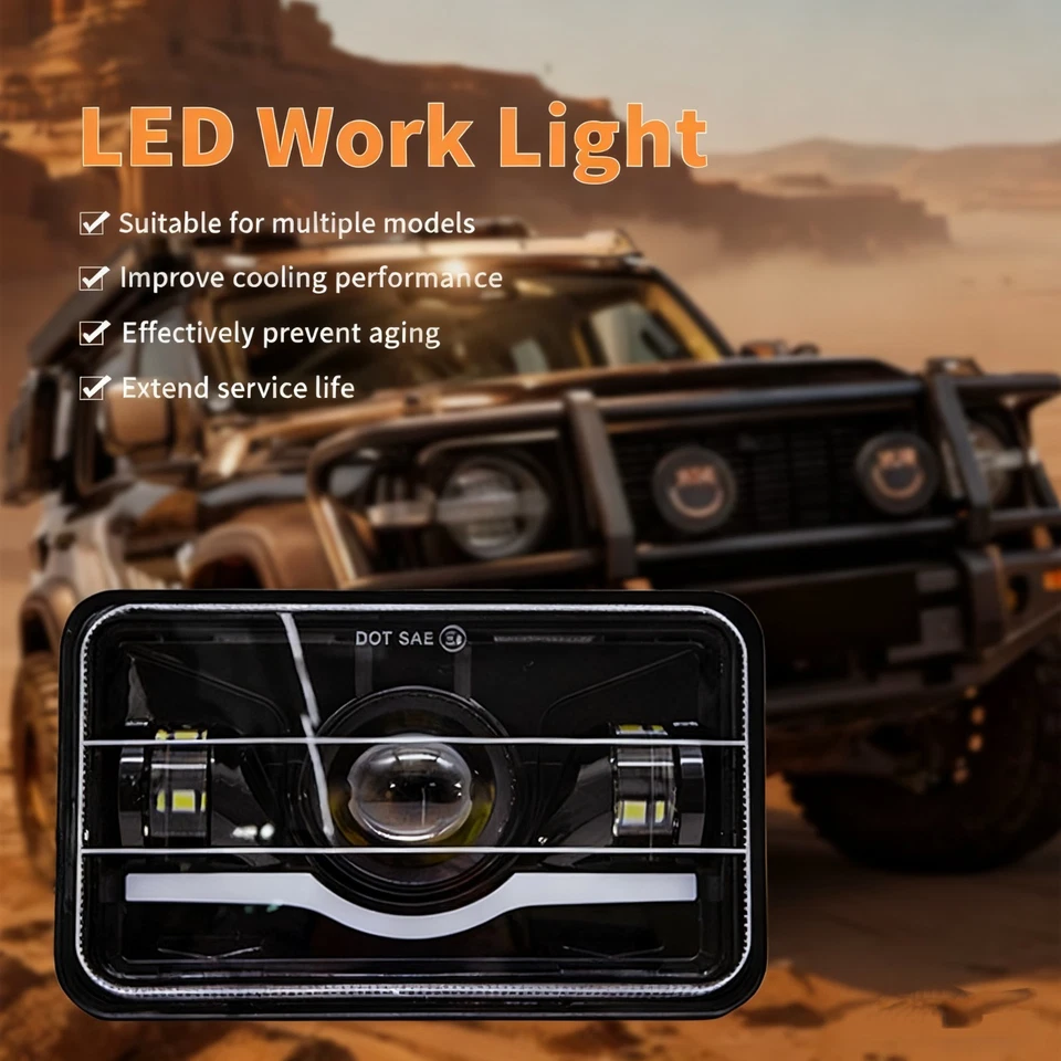 1 PIEZA 4x6LED faros adecuados para Chevrolet Monte Carlo SS El Camino 1980-1988 Foto 4 de 4