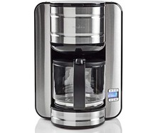 Kaffeemaschine Kaffee Kaffeefiltermaschine Edelstahl mit Glaskanne 24h Timer