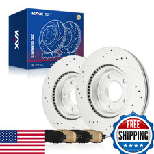 Kax Front Brake Kit Drilled And Slotted Brake Rotors Ceramic Brake Pads Fits