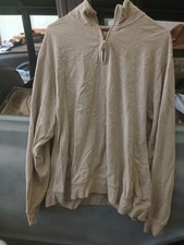 George Sweater Mens XL Olive Green Quarter Zip Mock Neck Pullover Knit