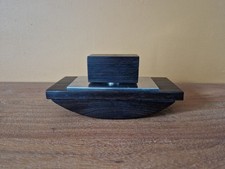 Tampon buvard en ébène de Macassar et métal chromé Art Déco 1930 1940