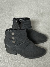 EUC Blowfish Malibu Girl's Samirek Charcoal Grey Ankle Fashion Boots Size 13