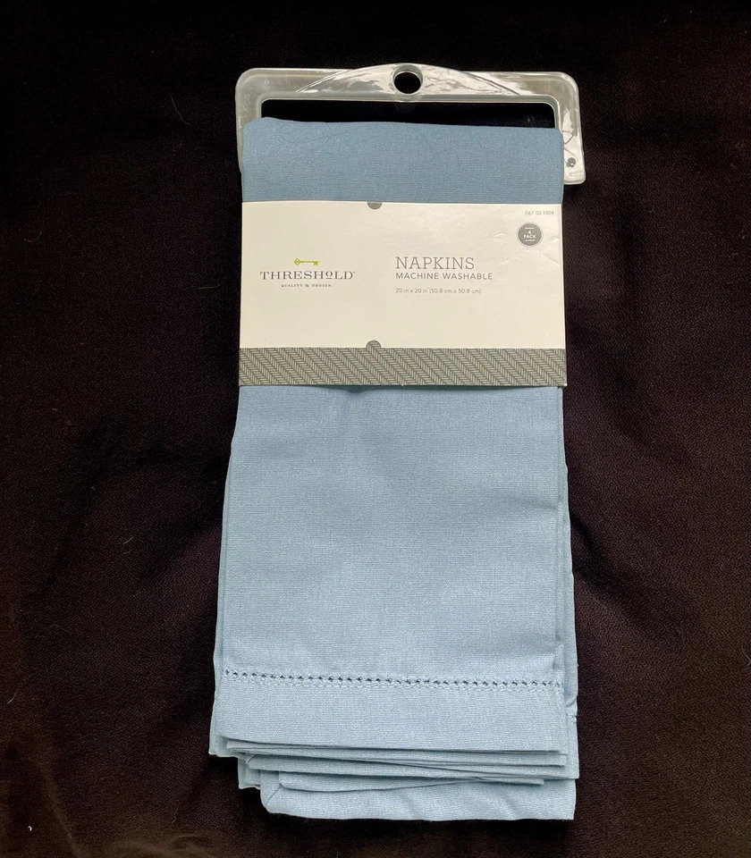 Threshold Target 100% Cotton Napkins 20” Hemstitch Blue / Pioneer Sage Set Of 4 - Image 2 of 4