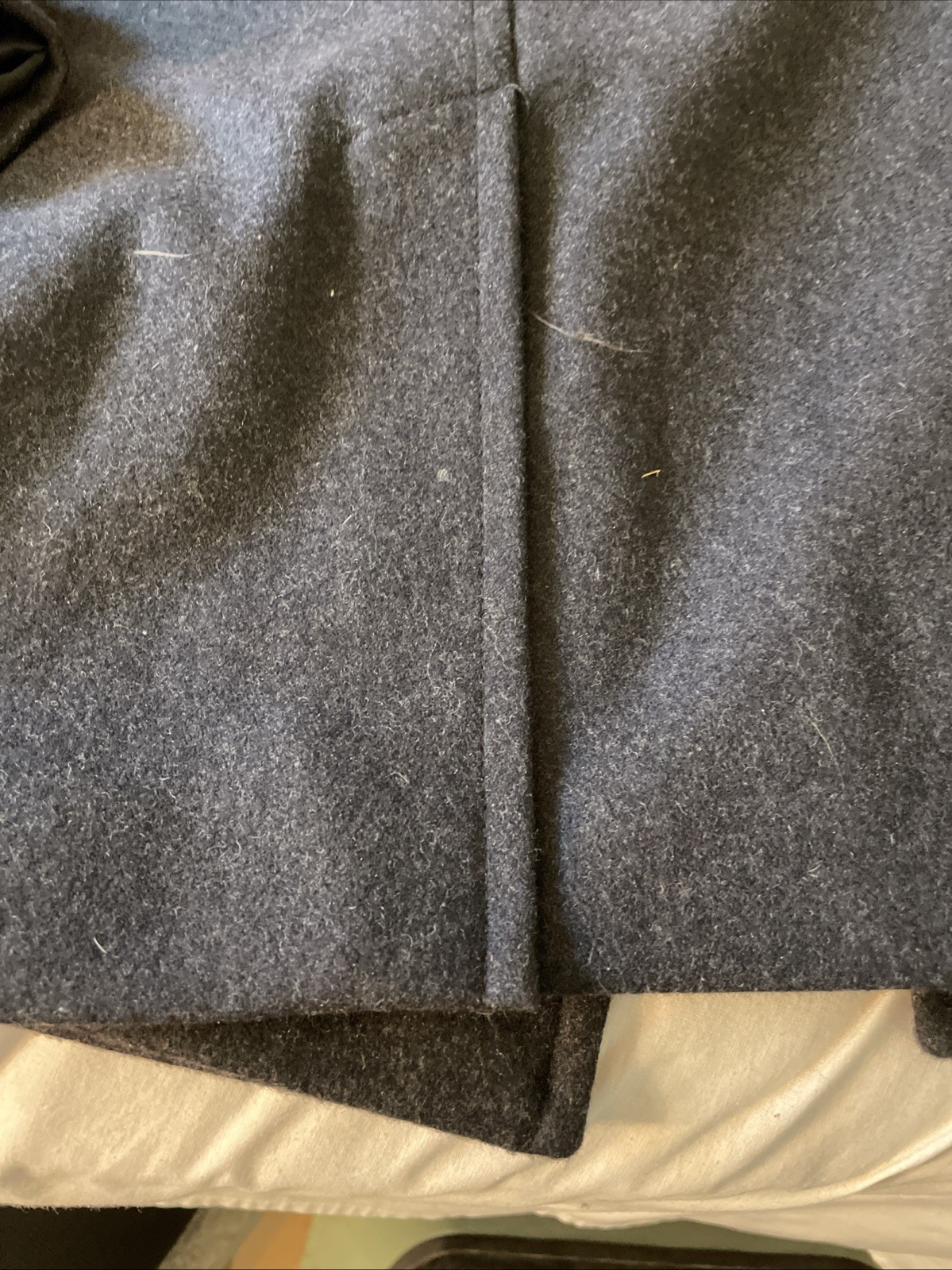 J Ferrar XL Men’s Black Peacoat Wool Blend Double Breasted Button & Zipper Coat