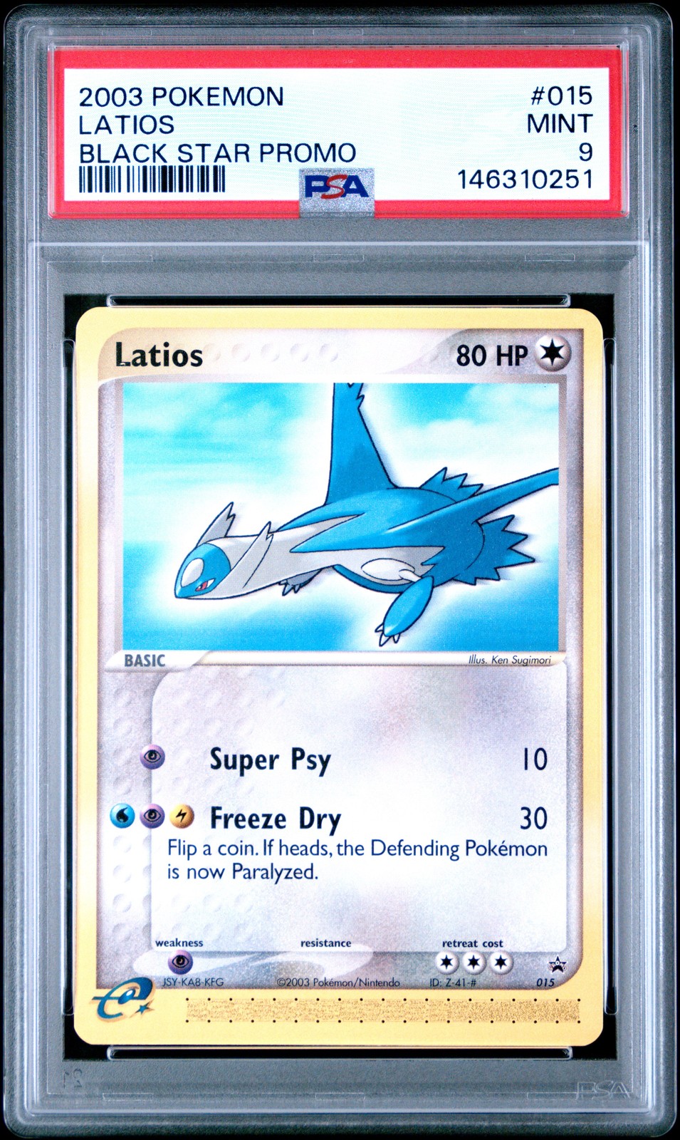 2003 POKEMON BLACK STAR PROMO #015 LATIOS PSA 9