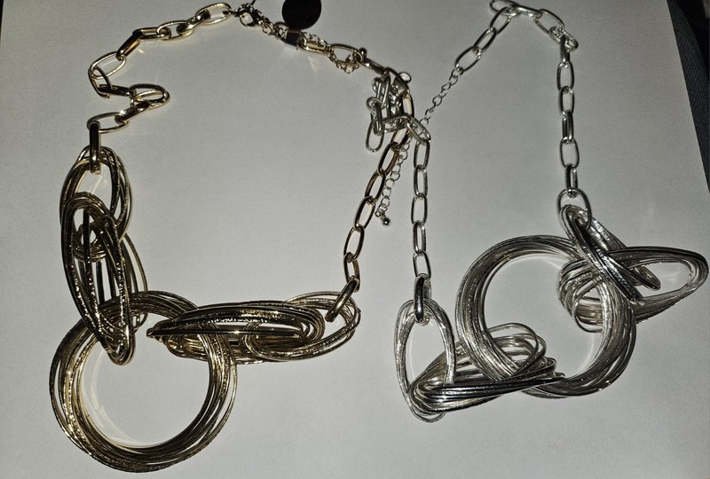 Gold And Silver Large Necklases - Gold One Still Has Original Tags