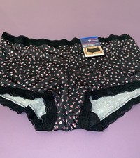 NEW MAIDENFORM BLUE FLORAL   BOYSHORT PANTIES W LACE TRIM/ SIZE EX-LARGE /8