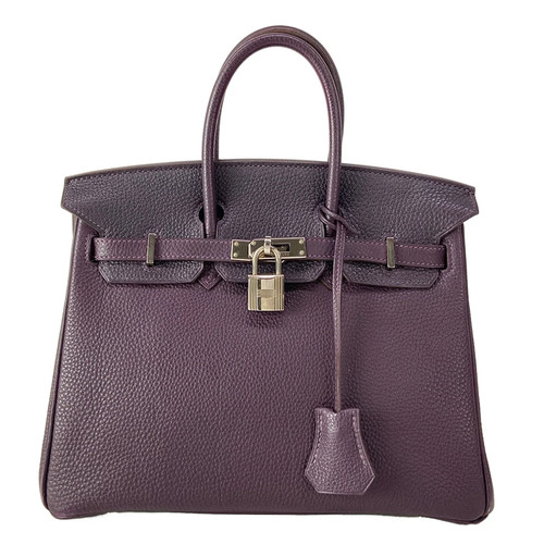 HERMES Birkin 25 Raisin Togo Square M Handbag