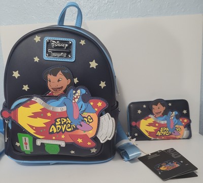 Loungefly Lilo & Stitch Space Adventure GID Mini Backpack & Zip Around Wallet