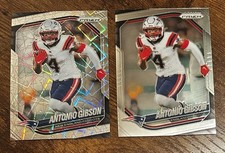 2025 Panini Prizm Antonio Gibson Patriots Lot #224 Base and Lazer Parallel 