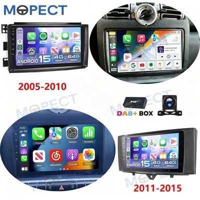 4+64G DAB+ Android 15 Autoradio Carplay Für Smart Fortwo 451 2005-2010/2011-2015