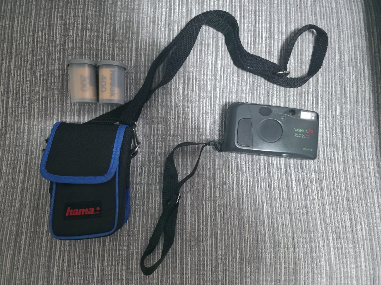 Yashica T4 35mm Film Camera with Case and Film - Rare Safari Green - FILM TESTED