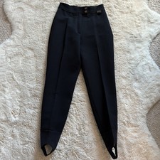 Vintage Edelweiss Ski Snow Pants Black Stirrup Wool Blend Size 2 Vtg Suze 8 NWT