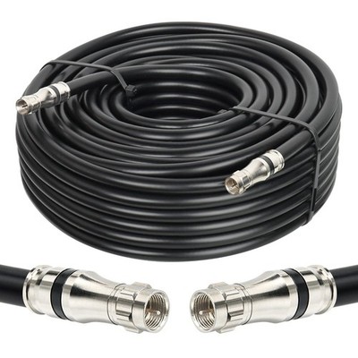 Coaxial Cable RG11 100ft 14AWG 75ohm F Type Connector Black MOOKEERF Loss High