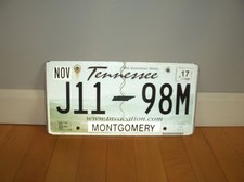 Tennessee "The Volunteer State" License Plate Montgomery County #J11-98M