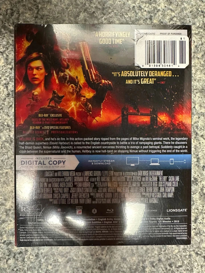 Hellboy (David Harbour) (Blu-ray/DVD/Digital) Steelbook - New/Sealed - OOP - Image 2 of 2