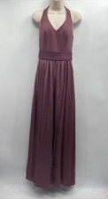 VERA WANG Women's V Neck Halter Gown W/ Sash Bridesmaid Formal Size 2 VW360214