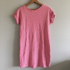 GAP 100% Cotton Red White Striped Roll Sleeve Casual Dress Patriotic Americana S