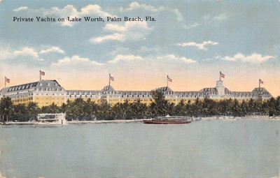 PALM BEACH FL~PRIVATE YACHTS ON LAKE WORTH-KROPP PUBL #11852 POSTCARD