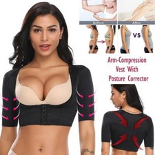 Womens Upper Arm Shaper Compression Posture Corrector Tops Fat Burner Shapewear
