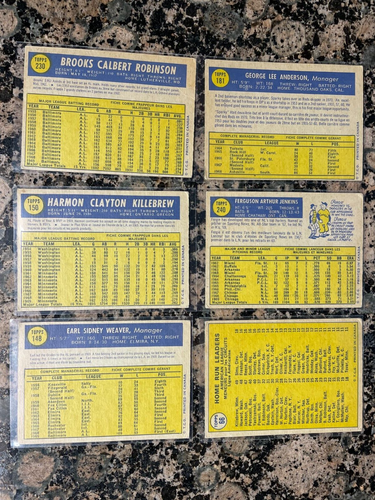 1970 O-PEE-CHEE BASEBALL LOT OF #9 REGGIE JACKSON,ROBINSON,WEAVER,JENKINS - Picture 2 of 4