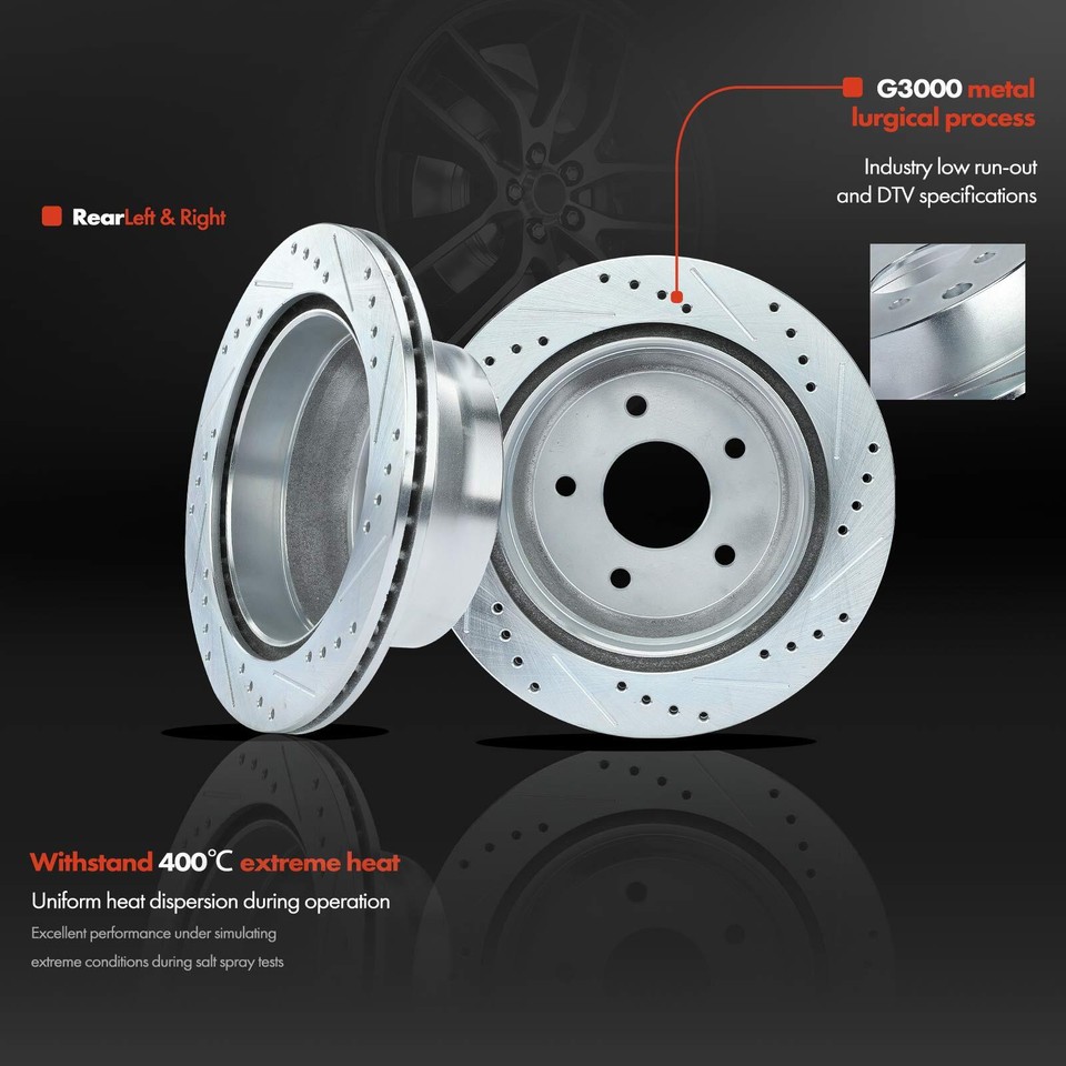 Rear Drilled Brake Rotors & Brake Pads for Chevy Blazer S10 GMC Jimmy
