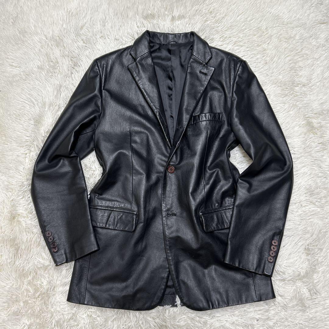 TORNADO MART Genuine cowhide leather tailored jacket, black TORNADO MART Genuine cowhide leather tailored jacket, black