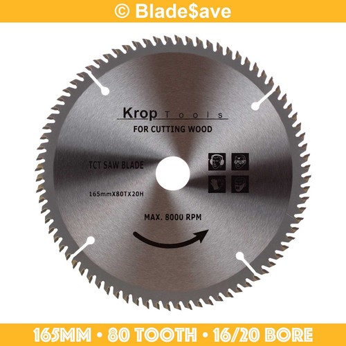 DeWalt Circular Plunge Saw Blade Fine Cut TCT 165mm x 16/20mm x 80T by