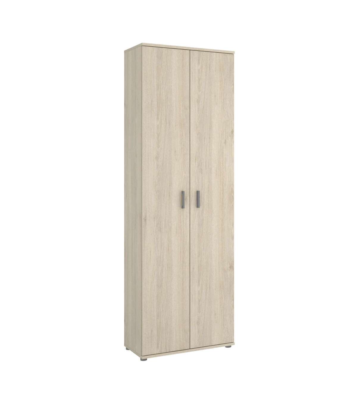DKT, Armario multiusos Carmen 2 puertas acabado Natural, 6 estantes 61 cm(ancho)