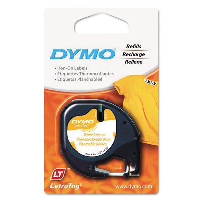 DYMO LetraTag Fabric Iron-On Labels 1/2'' x 6 1/2 ft White 18771