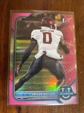 Jaylen Watson 2022 Bowman University Football Pink Refractor 76