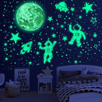 Glow in the Dark Mond Stern Leuchtsterne Leuchtsticker Wallaufkleber Wandtattoos