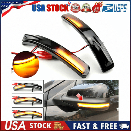 SMOKED SEQUENTIAL FOR EXPLORER LED SIDE 2011-2019 FORD MIRROR TURN SIGNAL LIGHT - Picture 23 of 23