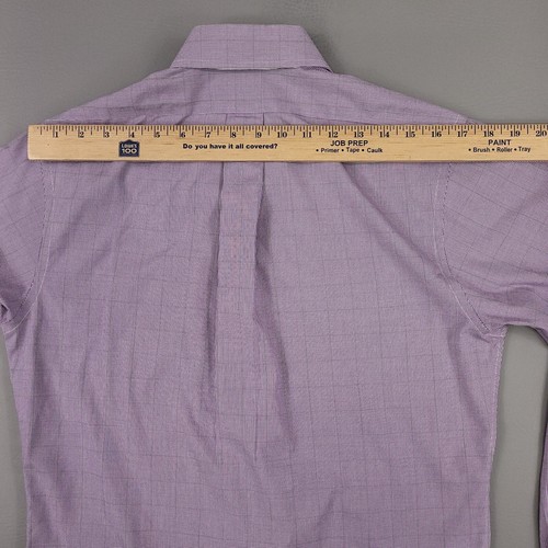 Brooks Brothers Shirt Mens Small 14.5 Purple Houndstooth Green Overcheck Classic - Picture 9 of 11