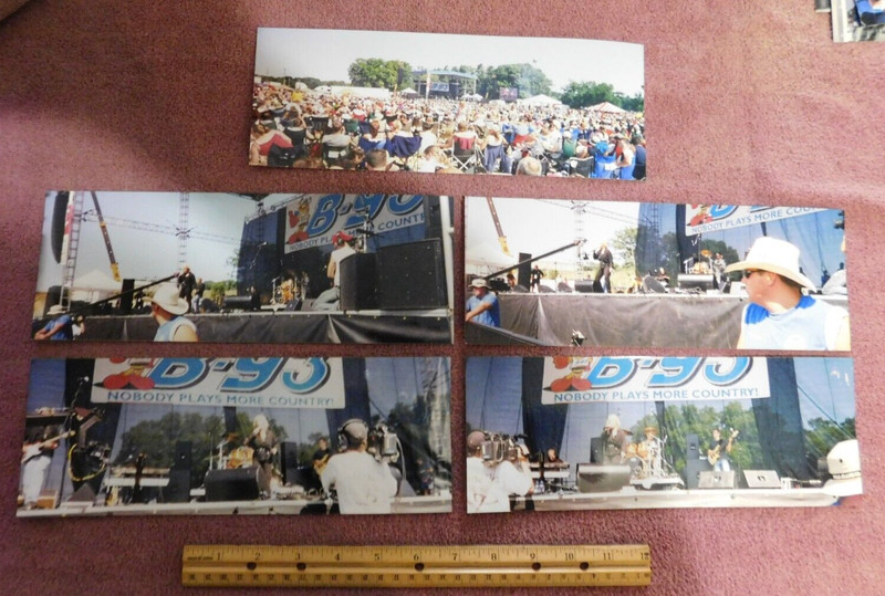 Michigan Country Music B-93 Radio Birthday Bash Set of (5) Panoramic Photos 2003