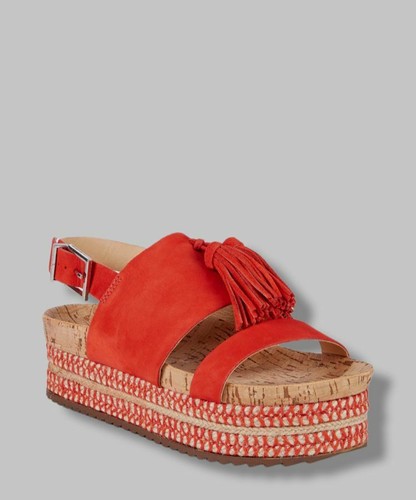 $199 Schutz Women's Orange Monica Suede Tassel Platform Wedge Sandals US  4.5B 194508226700 | eBay