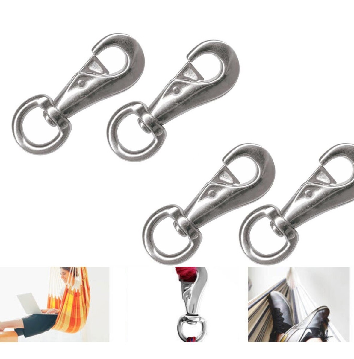 Pack Heavy Duty Swivel Snap Hooks Dog Leashes Rope Boat Spring Hook Pet  Chains