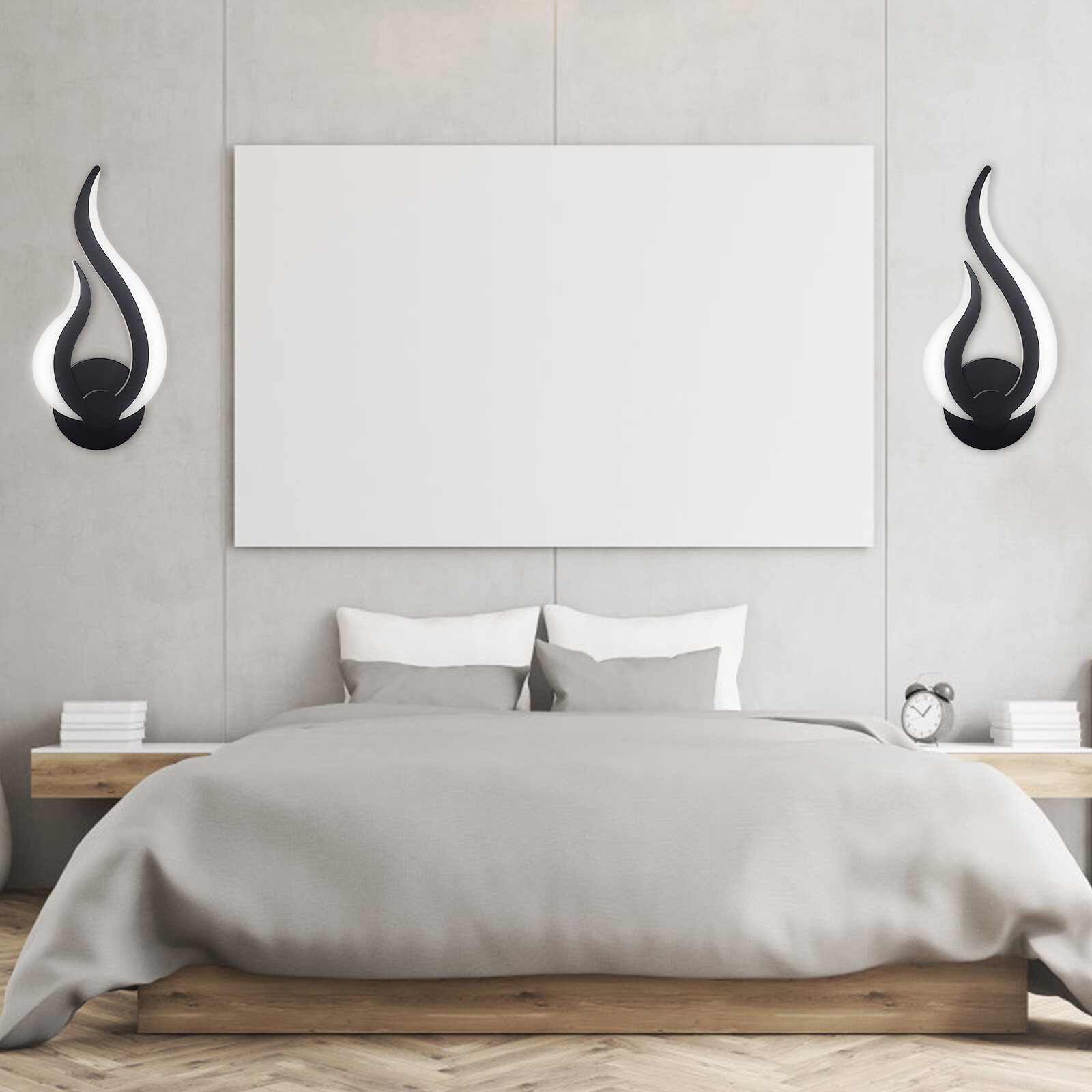 2 pack Modern Wall Sconce Plug in LED Wall Light Fixture Lamp 3000K w/ Bulbs