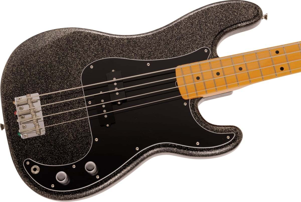 Fender Japan Precision Bass Black Gold Electric Bass LUNA