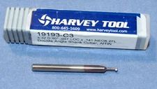 New Harvey Tool Double Angle Shank Cutter Pointed 3/32 Dia. AlTiN