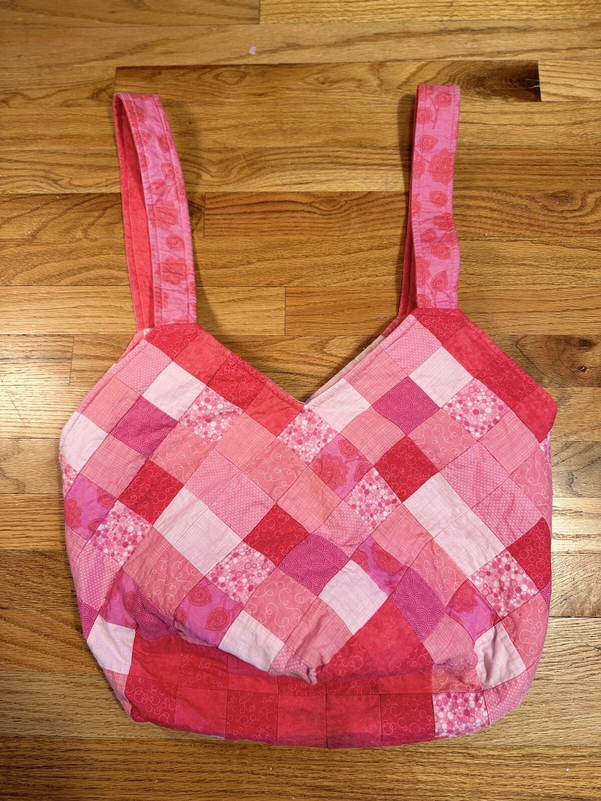 Large Top Handle Handmade Patchwork Tote Bag With… - image 1