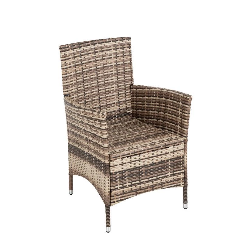 Rattan Gartensessel Polyrattan Stuhl Gartenstuhl 2er Set Sessel Beige-Braun - Bild 3 von 4