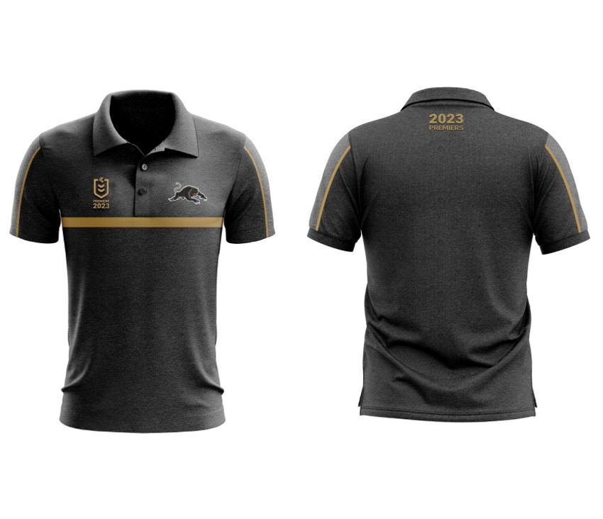 PENRITH PANTHERS 2023 NRL PREMIERS B2B2B TIDWELL MENS ADULT POLO SHIRT