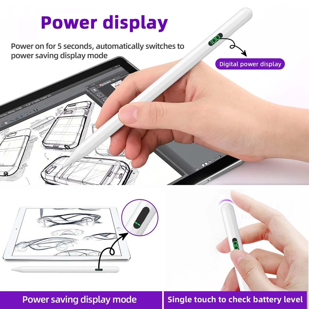 Stylus Pen Pencil For Apple iPad 10th/9/8th/7/6/iPad Pro 2018-2024/mini  6/5/Air