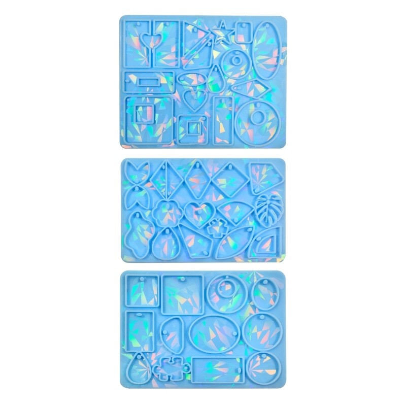 Geometric Holographic Epoxy Resin Jewelry Mold for Easy-Clean DIY Crafting