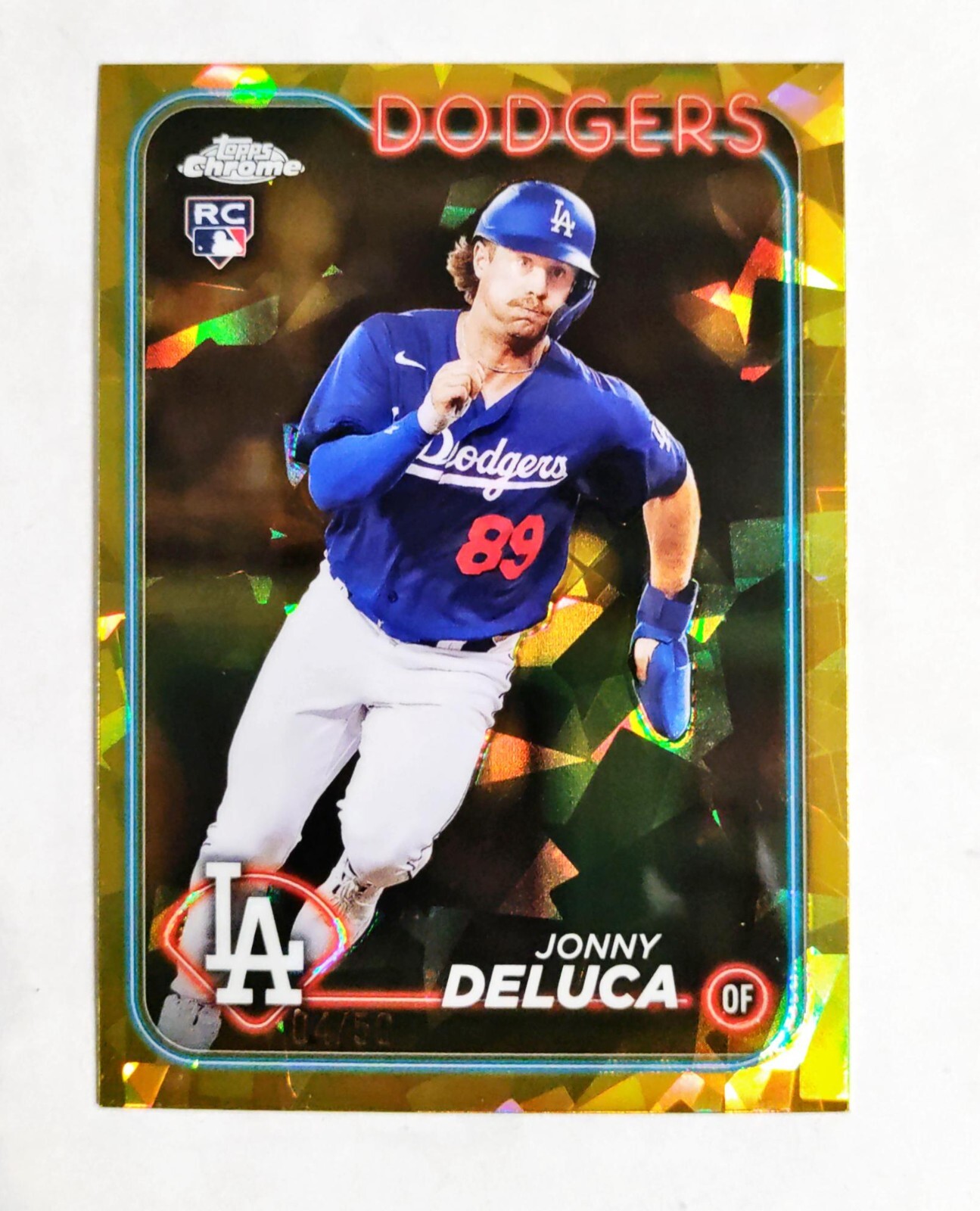 Jonny Deluca 2024 Topps Chrome RC #233 Rookie Sapphire GOLD REFRACTOR 04/50 z47