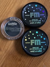 Lot of 3 Wet N Wild Fantasy Makers Paint Pots  Lottie London Black Blush