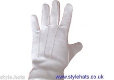 Dress Gloves Cotton Ceremonial Bands Military Church Masonic Services Police 