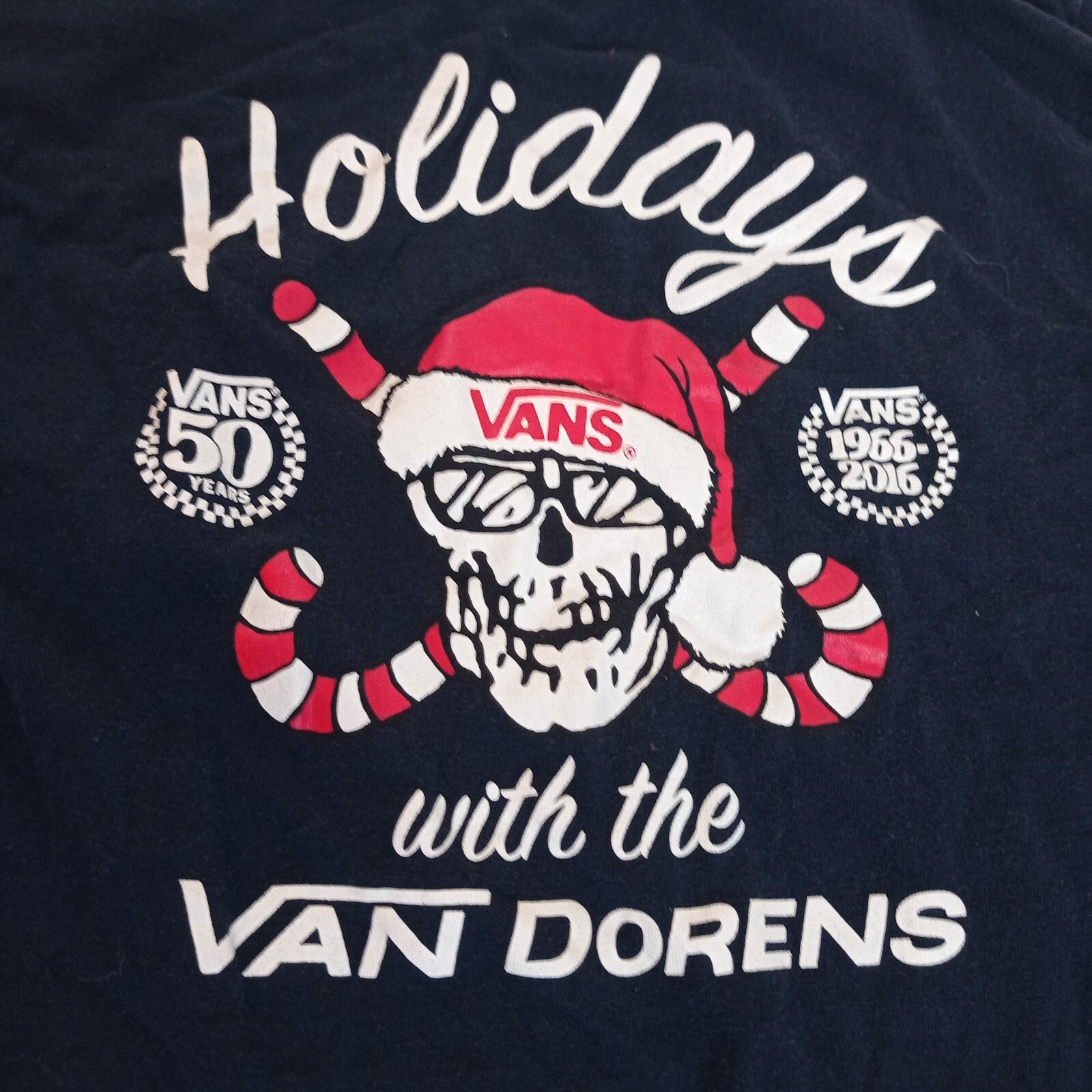vans 50th anniversary skeleton Christmas black short sleeve t